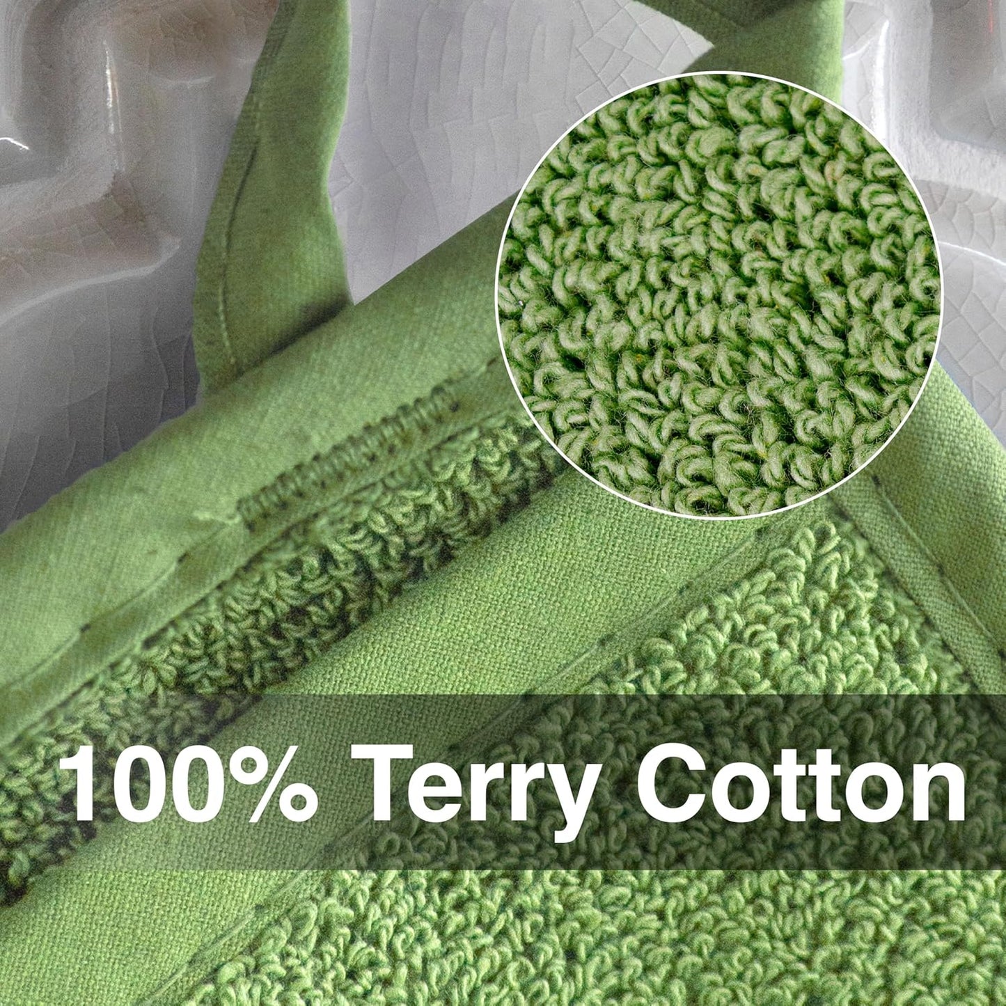 RITZ Terry Pocket Mitt & Hot Pad: Unparalleled Heat Resistant, Durable 100% Cotton – Ergonomically Designed for Optimal Grip – Easy-Care Machine Washable – 2-Pack, Cactus