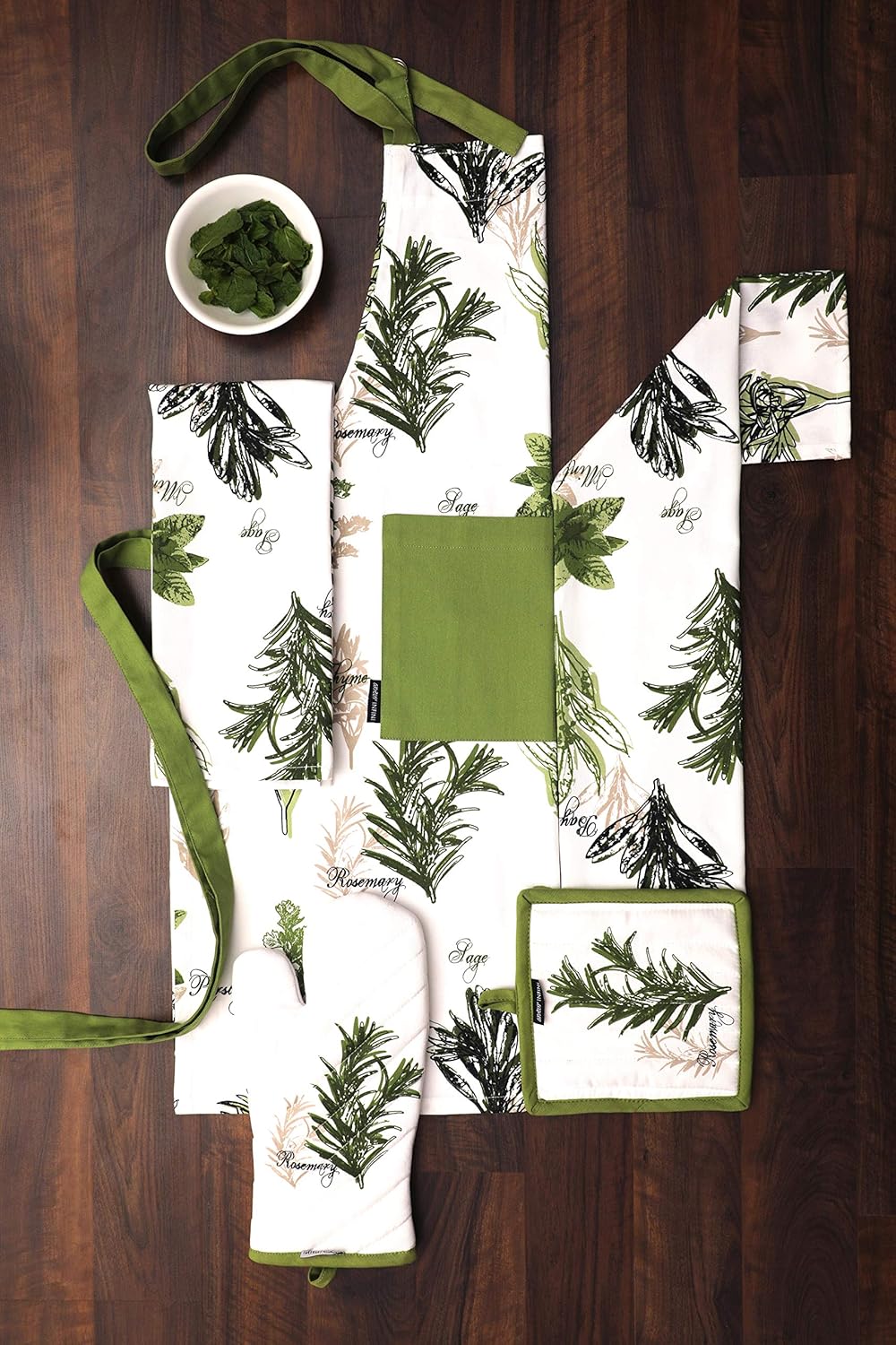 AMOUR INFINI Pot Holders Heat Resistant Cotton Set of 3 Nonslip 8"x8" Inch Hot Pads for Kitchen, BBQ, Baking & Cooking with Hanging Loops (Herb Garden)