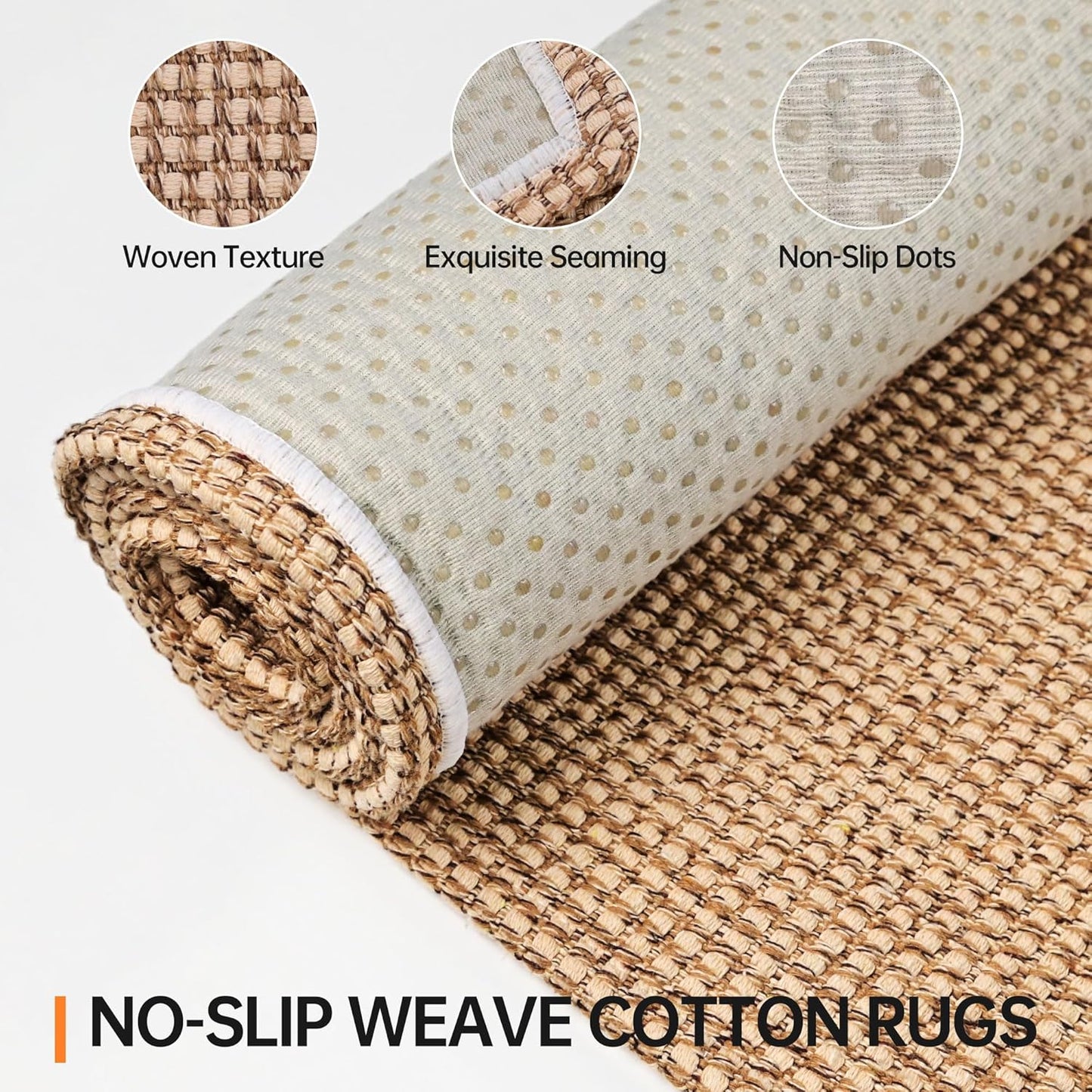 Kitchen Rugs and Mats Non Skid Washable [2PCS] (17.3" x 30"+ 17.3" x 60"), Absorbent Kitchen Floor Mats, Boho Cotton Kitchen Runner Rugs Comfort Standing Mat for Sink Hallway Laundry