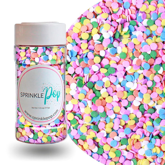 Pastel Confetti Sprinkle Mix| Made In USA By Sprinkle Pop| Pink Yellow Purple Orange Blue White 3MM Confetti Sprinkles| Easter Sprinkles Confetti For Decorating Cakes Cookie Cupcakes Ice Cream, 4oz