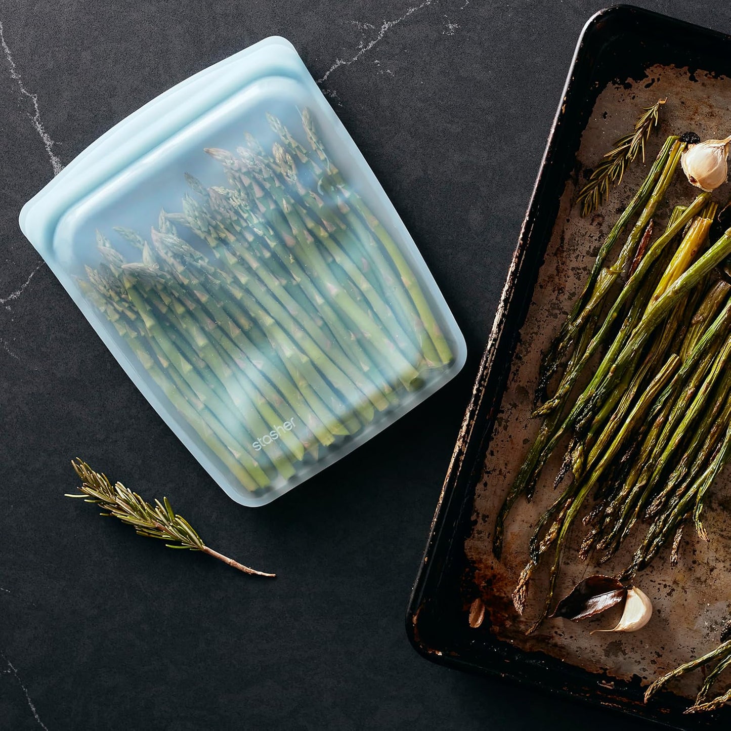 Stasher Premium Silicone Reusable Food Storage Half Gallon Bag, Tide Pool, Microwave, Sous Vide, Dishwasher, Oven and Freezer Safe, BPA Free, Leak-free, Eco-friendly, 64 Oz