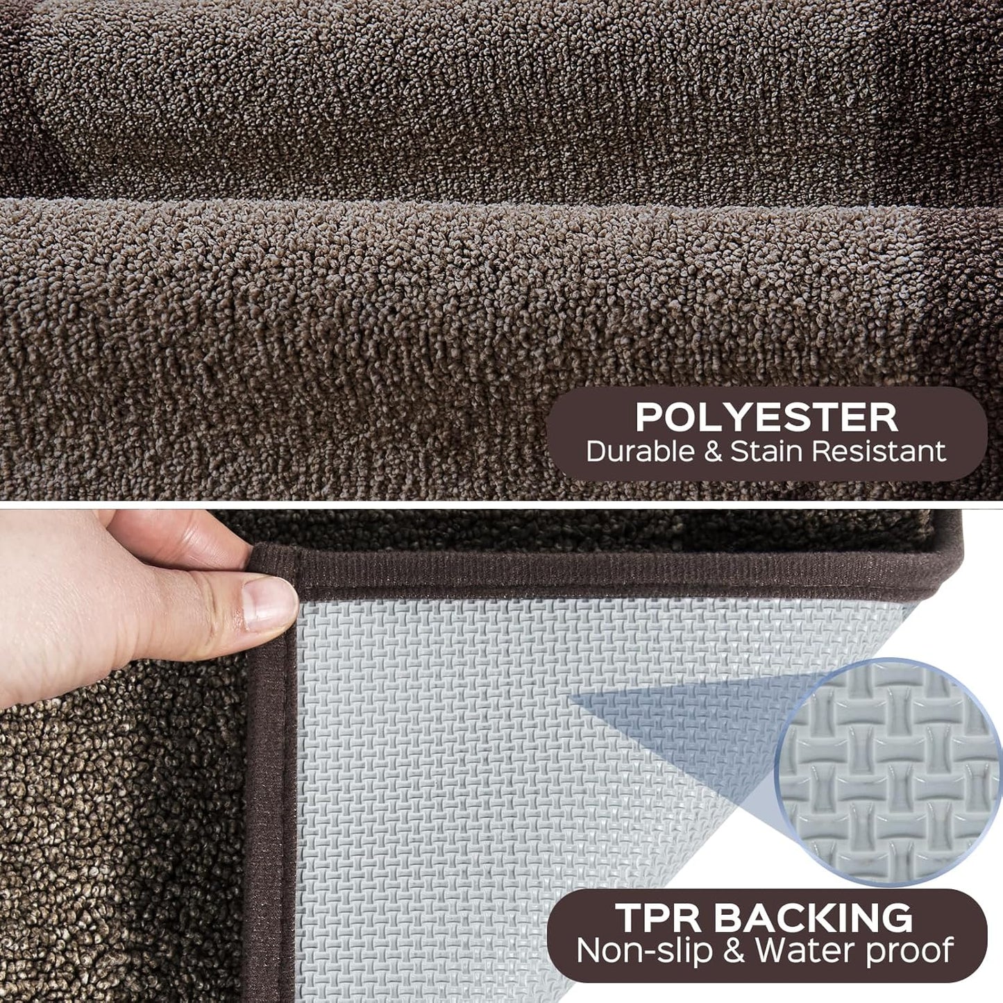 Machine Washable Kitchen Rug 24" x 84", Non Slip Kitchen Mat for Floor, Absorbent Entrance Runner Rug for Bedroom, Hallway, Bathroom, Door (Roll Packing)