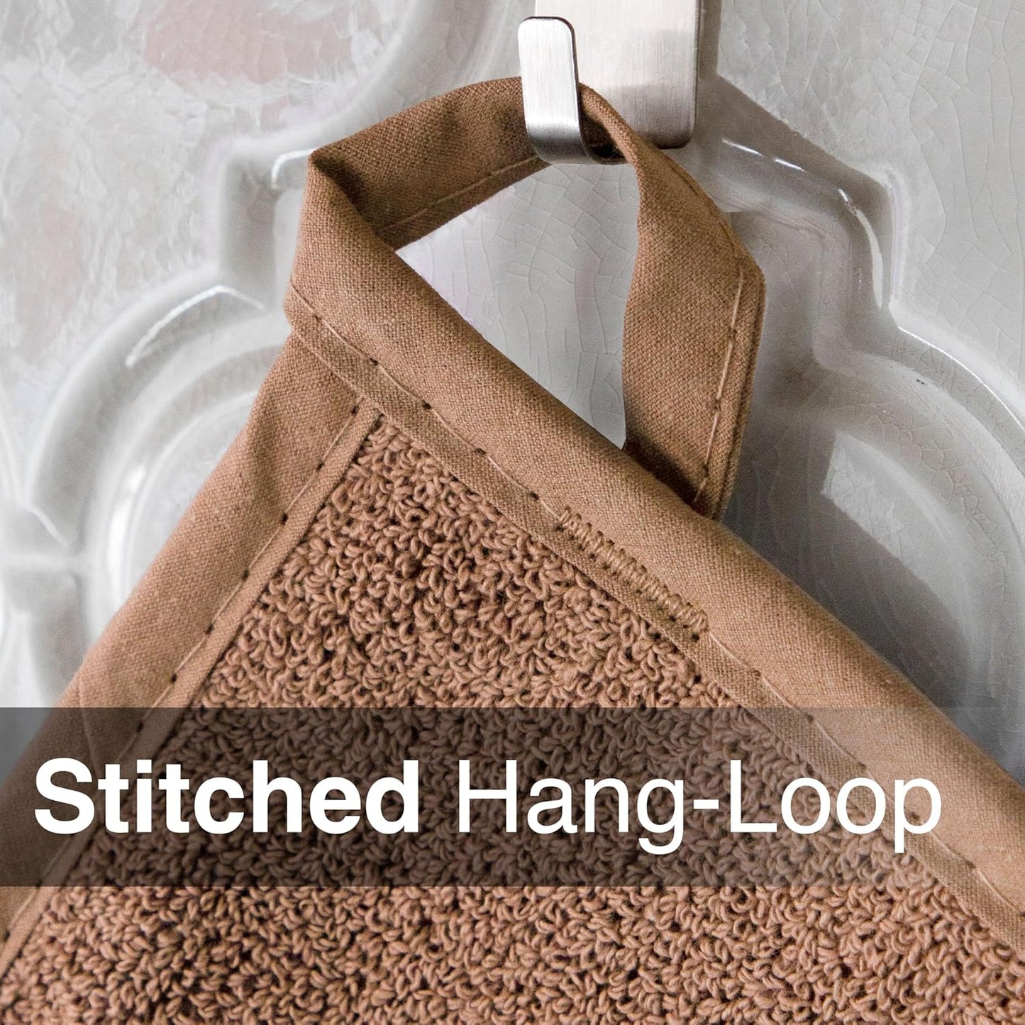 RITZ Terry Potholder & Hot Pad: Unparalleled Heat Resistant, Durable 100% Cotton – Ergonomically Designed for Optimal Grip – Easy-Care Machine Washable – 4-Pack, Mocha Brown