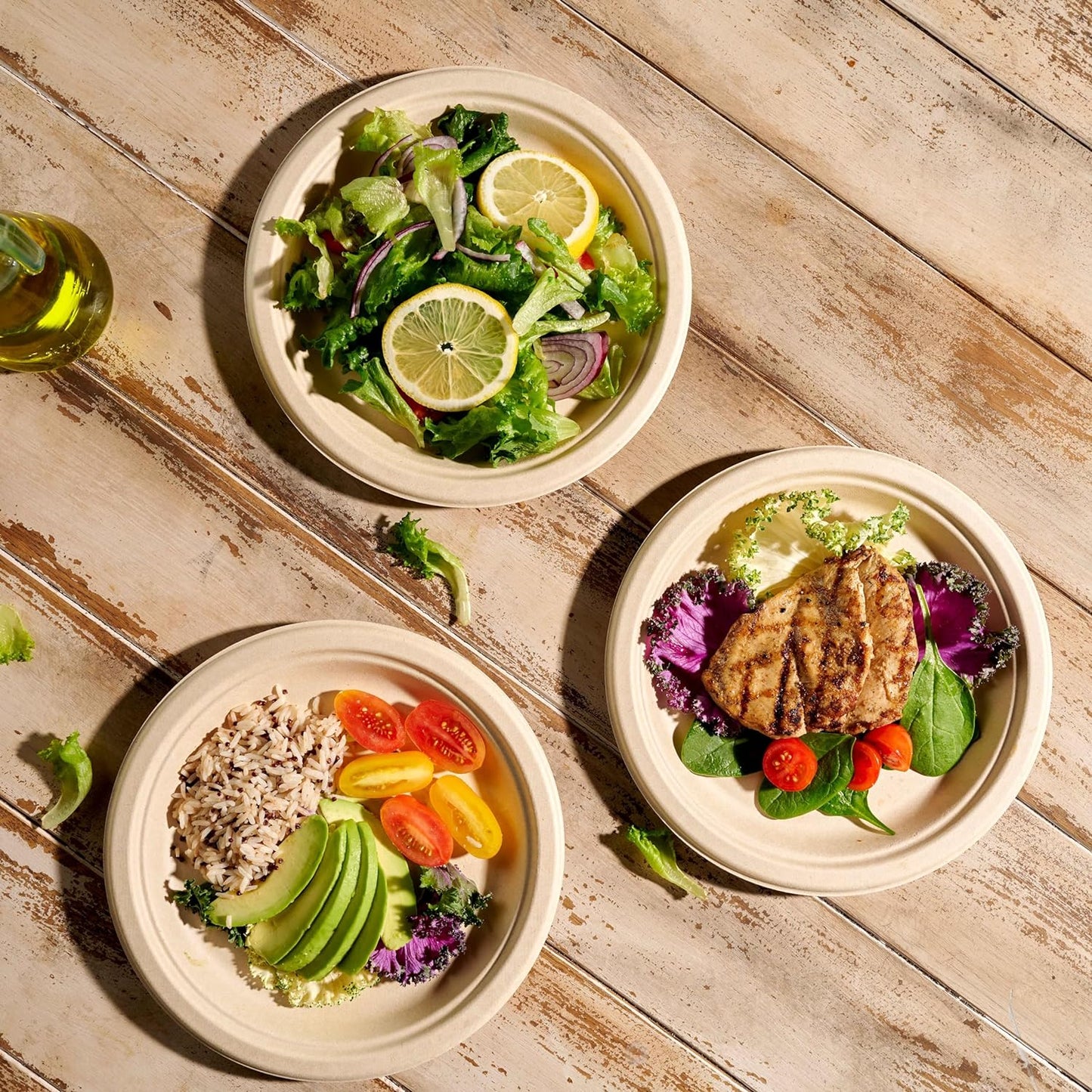 100% Compostable Paper Plates 150 Pack, 10 Inch Heavy Duty Biodegradable Microwavable Disposable Brown Dinner Plates, Made of Eco-Friendly, Natural Unbleached Sugarcane Bagasse